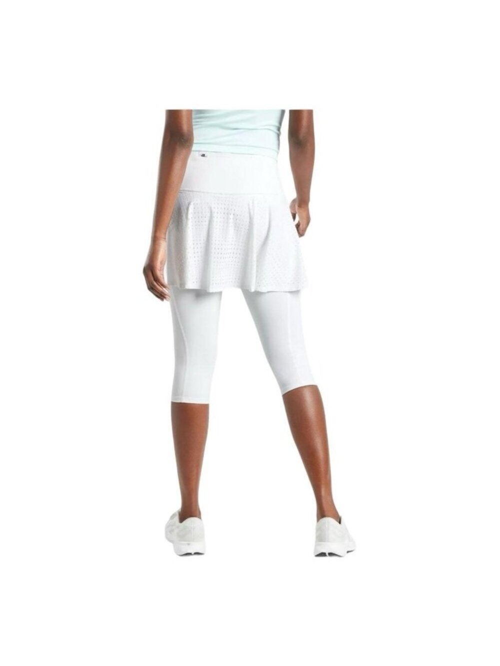 Athleta A Game 2 in 1 Crop Leggings White Size XL Athletic Tennis Pickle Ball